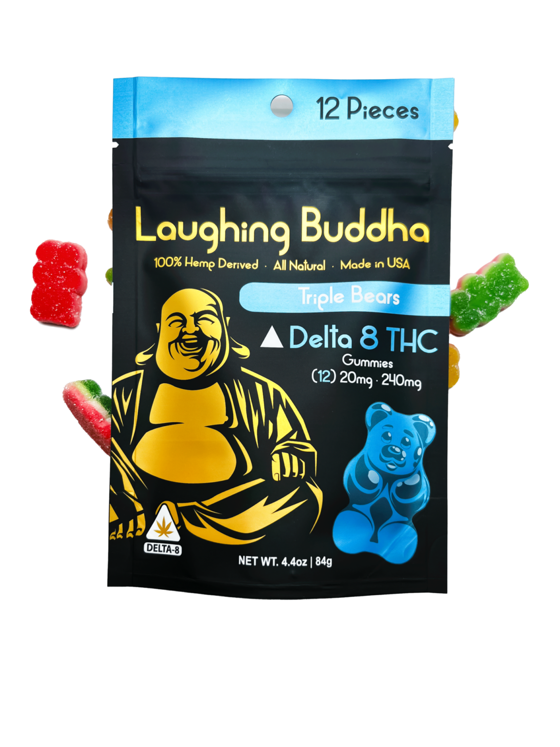 12Pack Triple Bears Delta 8 Edible Laughing Buddha