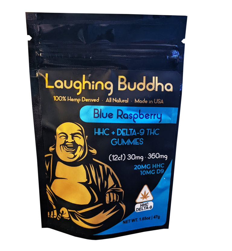 12-Piece Blue Raspberry HHC Gummies | Laughing Buddha